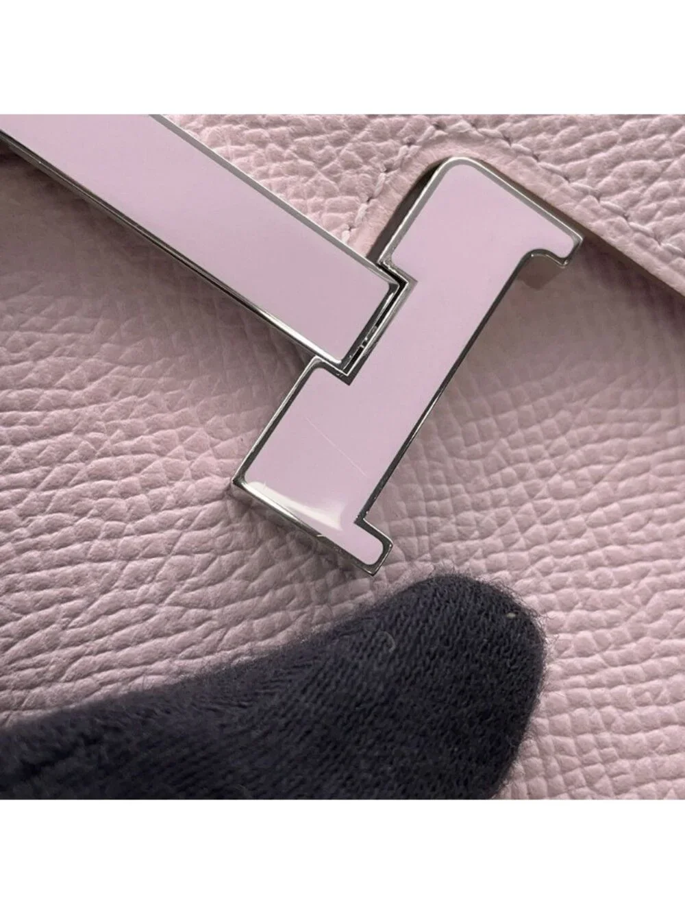 Hermes Wallet Constance to Go Long Mauve Pale Lacquer Silver Epsom